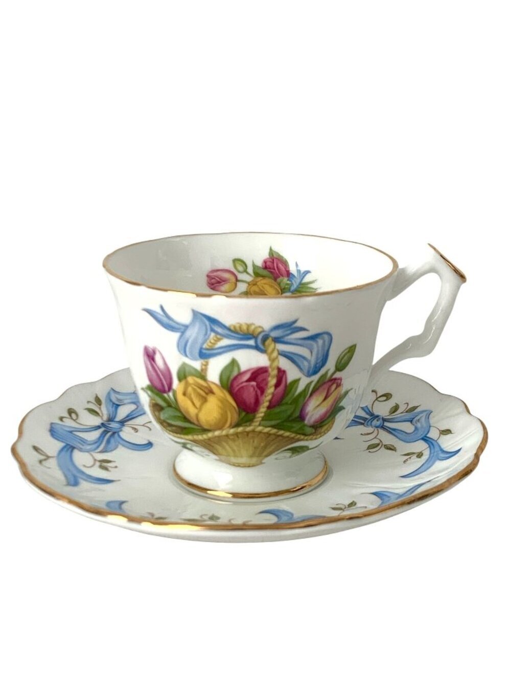 Vintage Aynsley Teacup and Saucer Tea Cup May Tulip Spring Tea Party